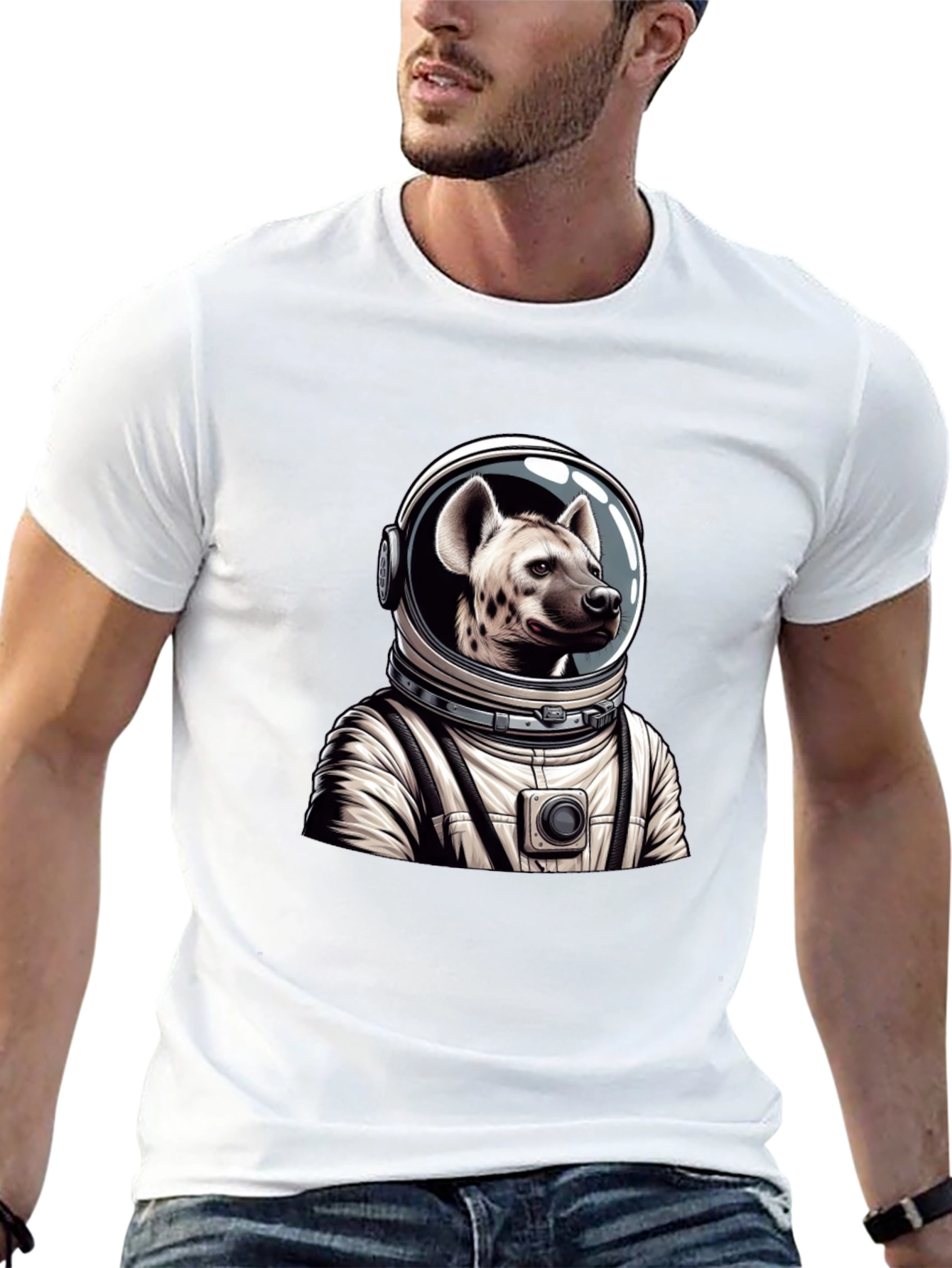 Hyena Astronaut Black T-Shirt