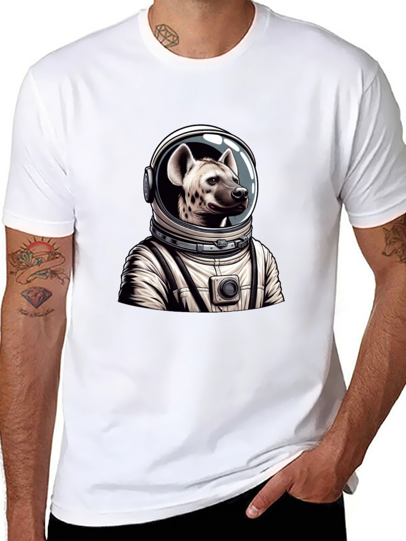 Hyena Astronaut Black T-Shirt