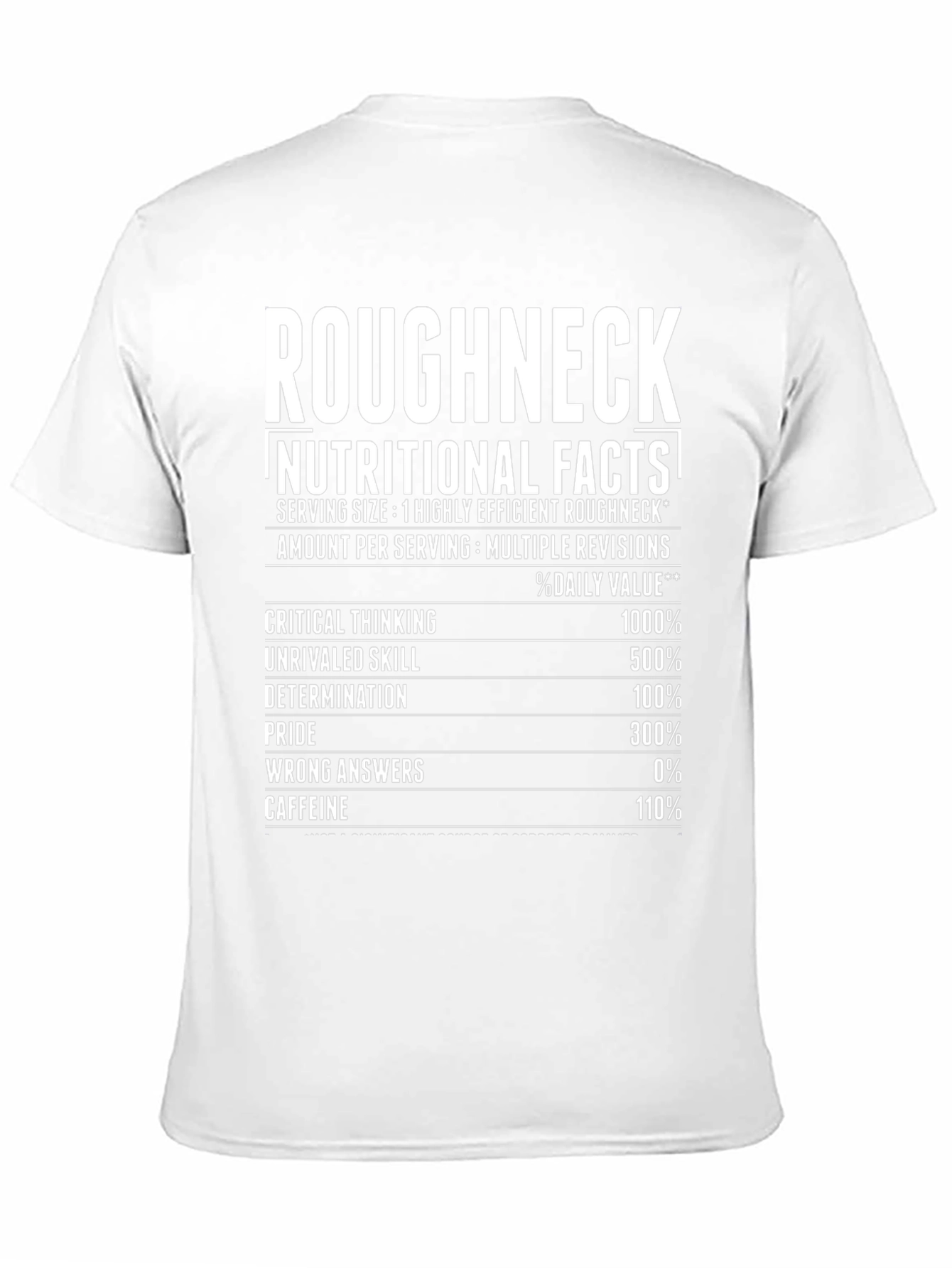 Roughneck Nutritional Facts Black Graphic T-Shirt