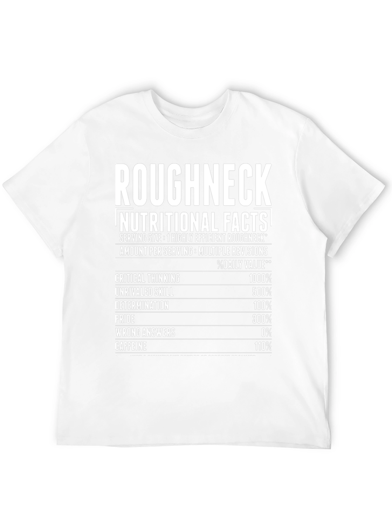 Roughneck Nutritional Facts Black Graphic T-Shirt