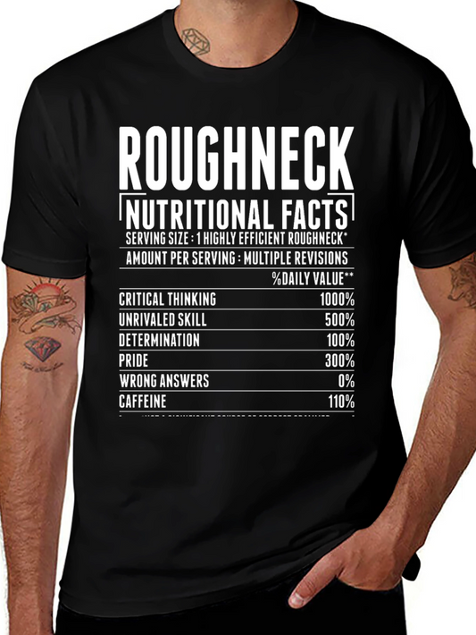 Roughneck Nutritional Facts Black Graphic T-Shirt