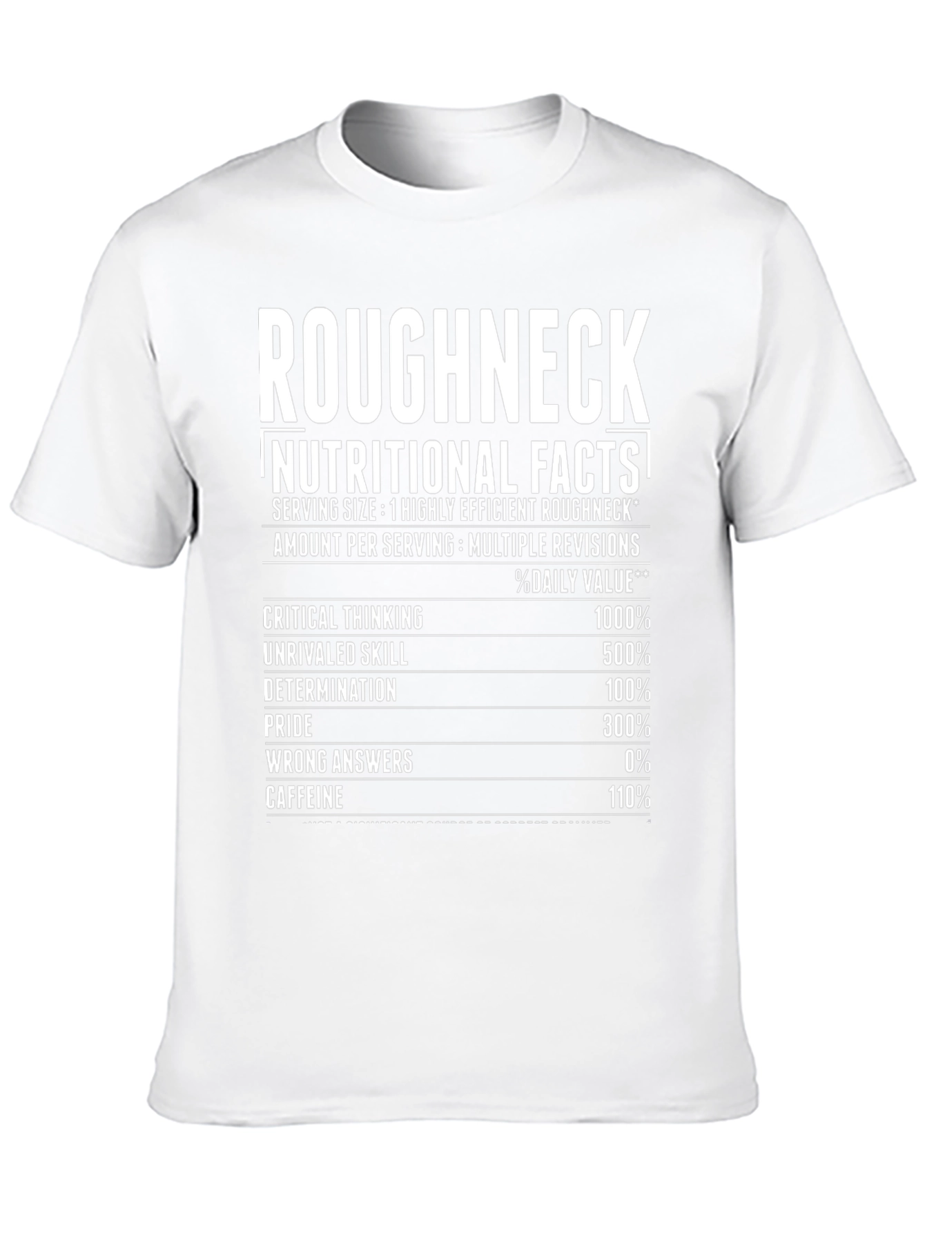 Roughneck Nutritional Facts Black Graphic T-Shirt