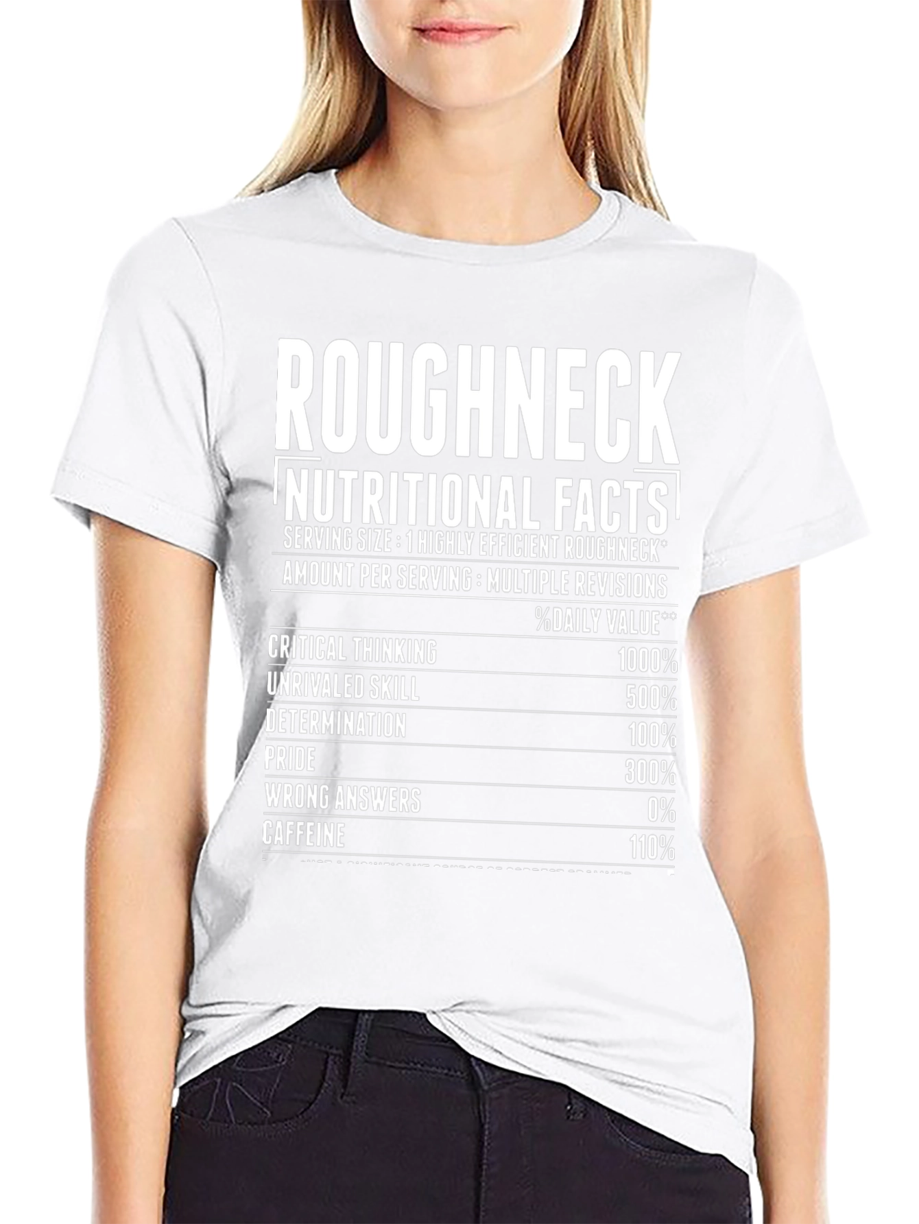 Roughneck Nutritional Facts Black Graphic T-Shirt