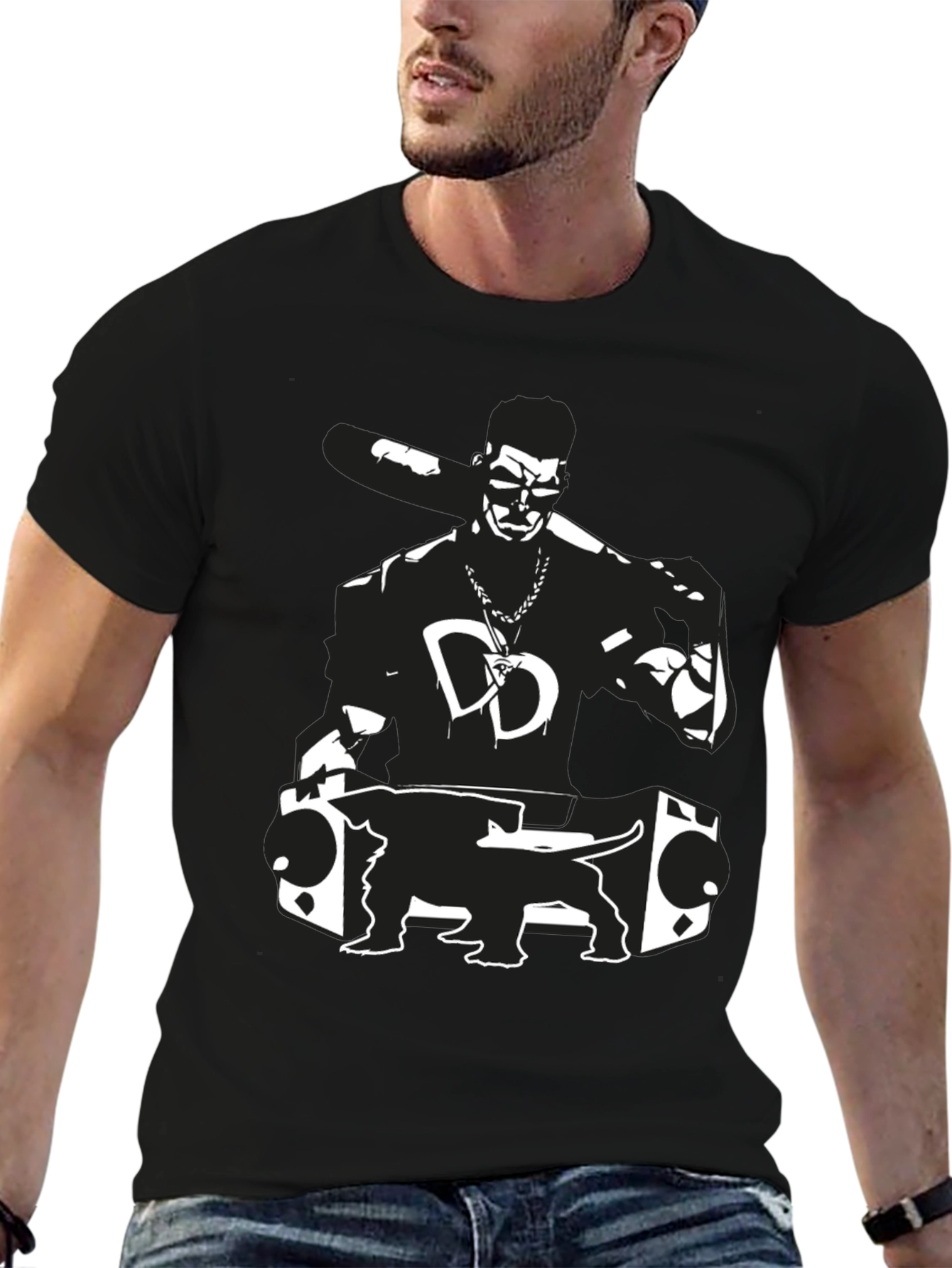 DJ Dog Black Graphic Tee