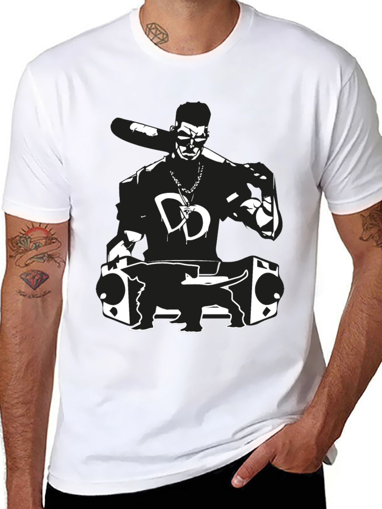 DJ Dog Black Graphic Tee