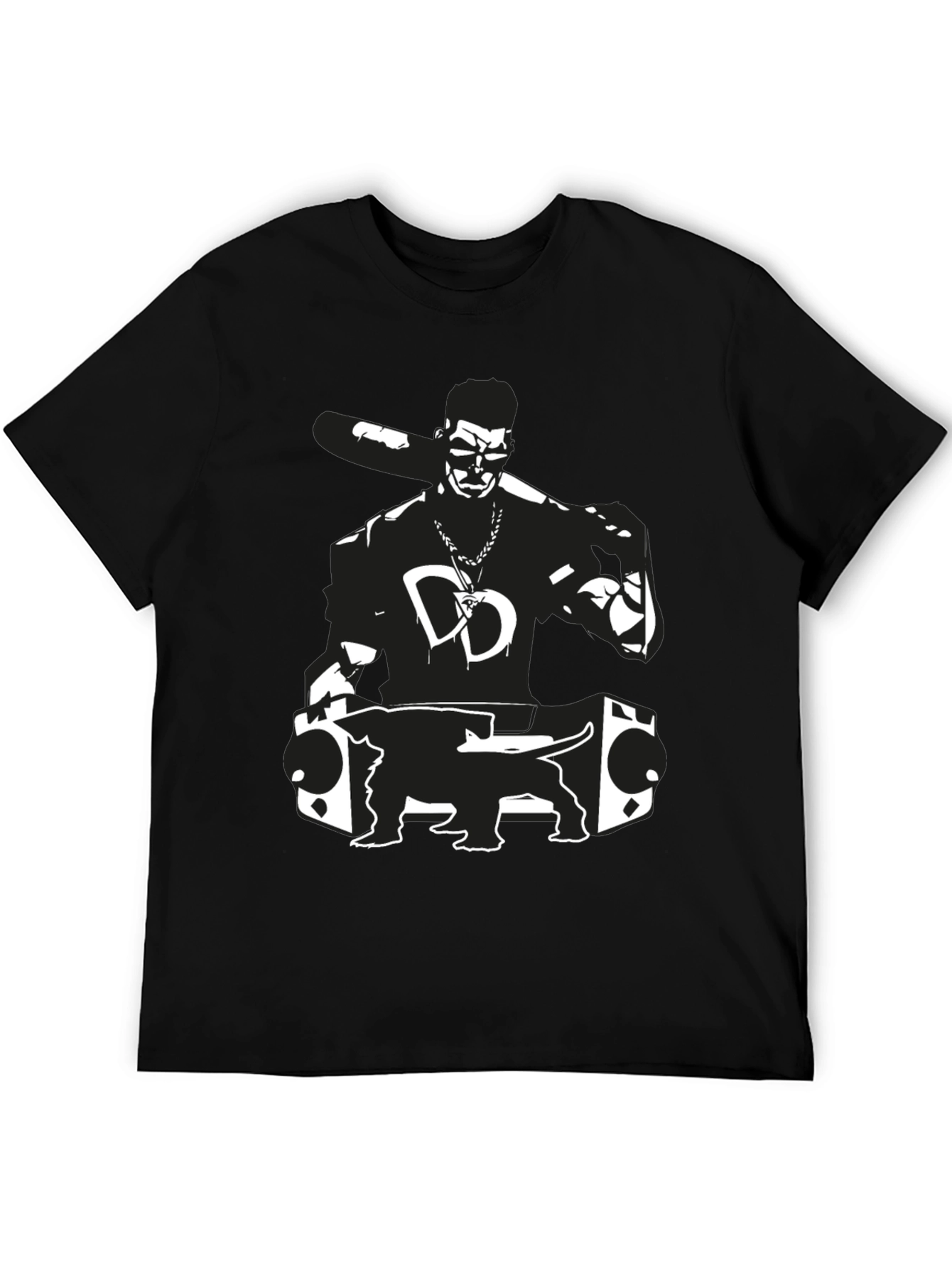 DJ Dog Black Graphic Tee