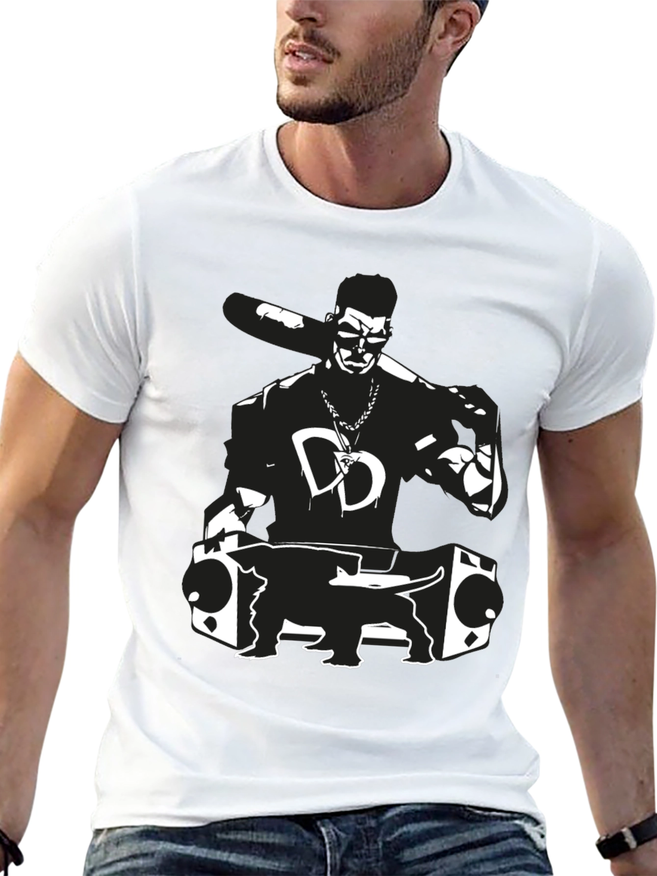 DJ Dog Black Graphic Tee