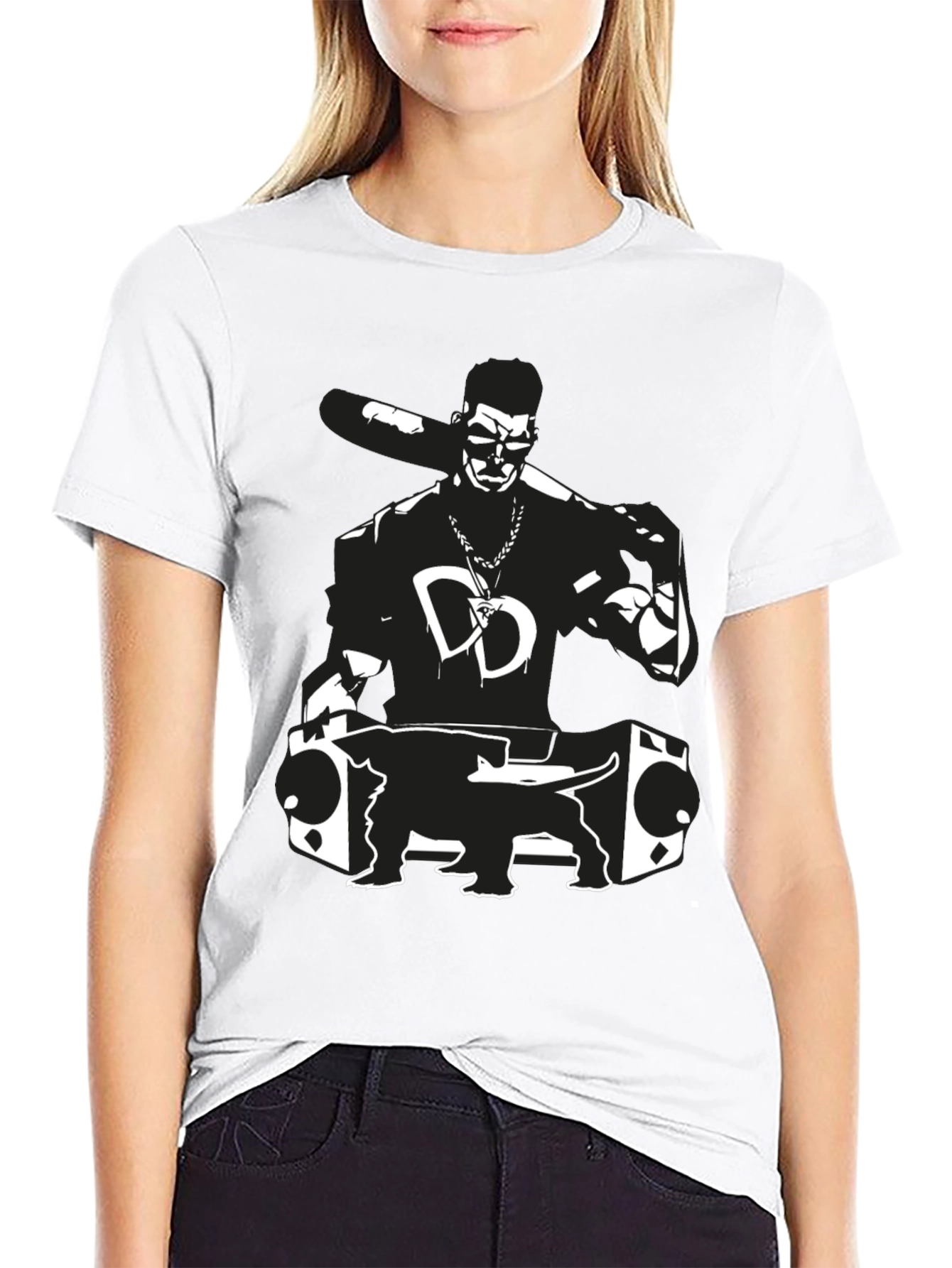 DJ Dog Black Graphic Tee