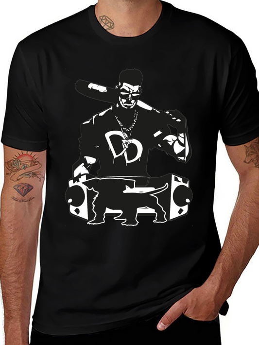 DJ Dog Black Graphic Tee