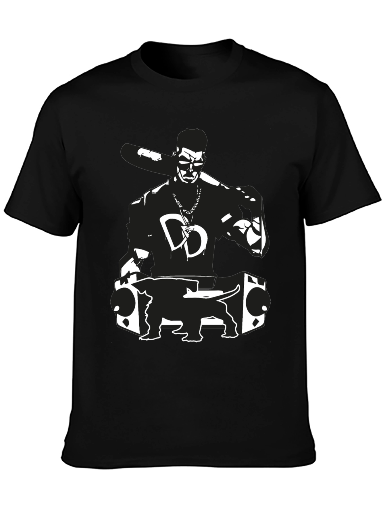 DJ Dog Black Graphic Tee