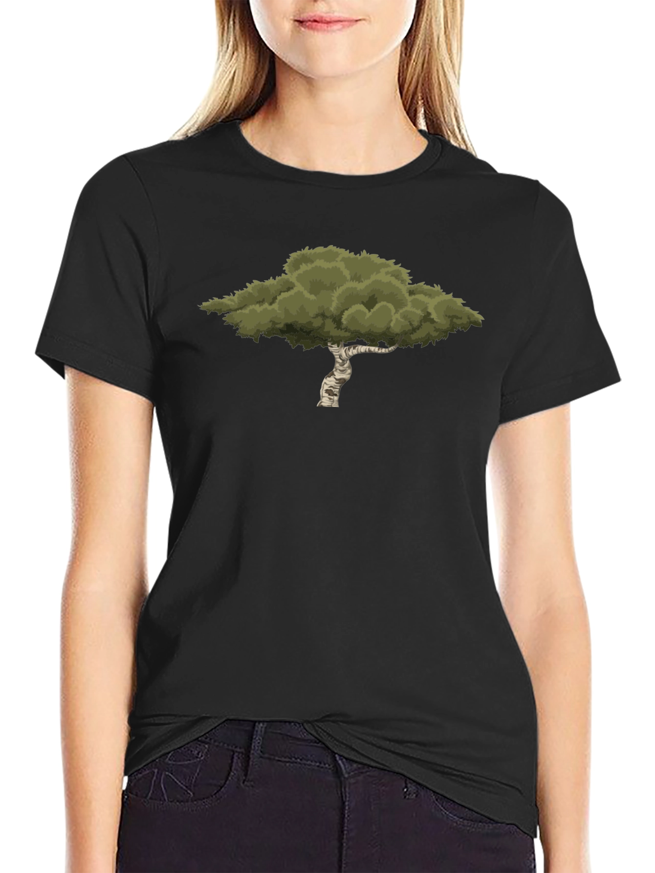 Tree Graphic Black T-Shirt - Nature Inspired Style