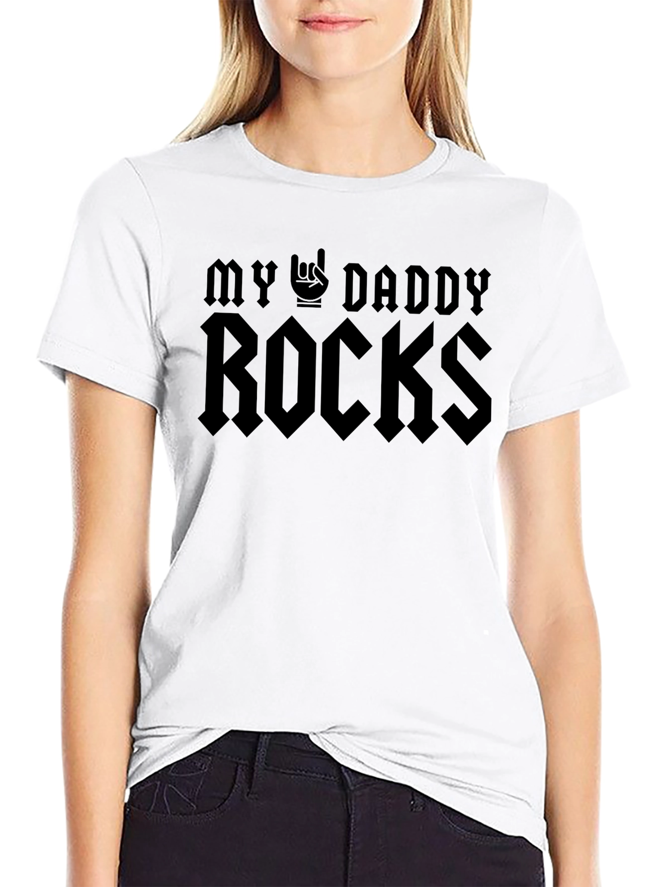 My Daddy Rocks Graphic Tee - Black T-Shirt