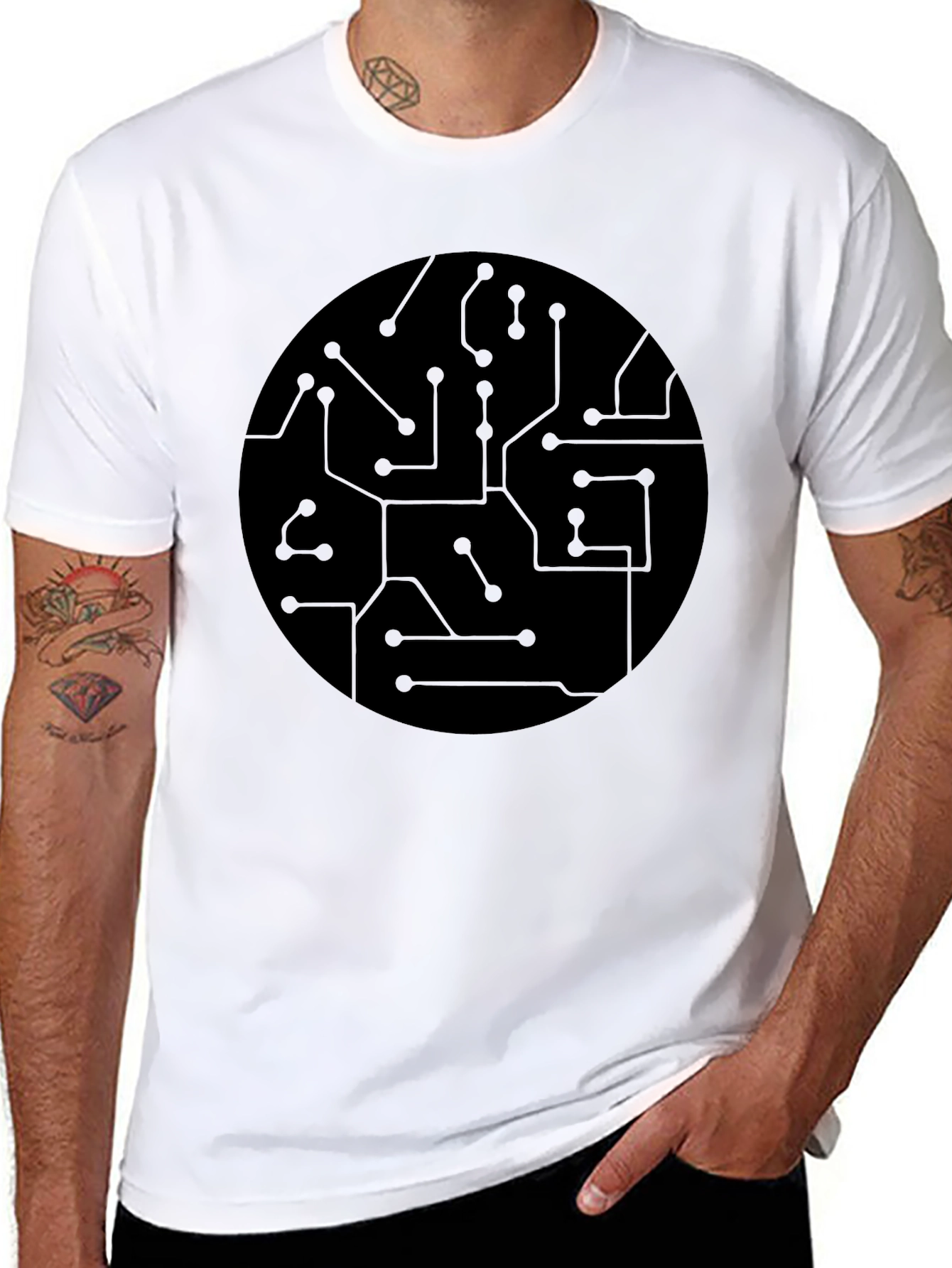 Circuit Board Graphic Black T-Shirt