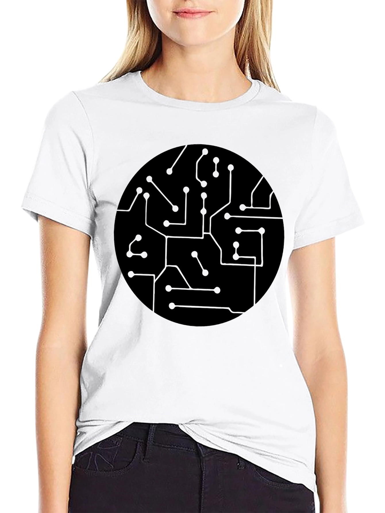 Circuit Board Graphic Black T-Shirt