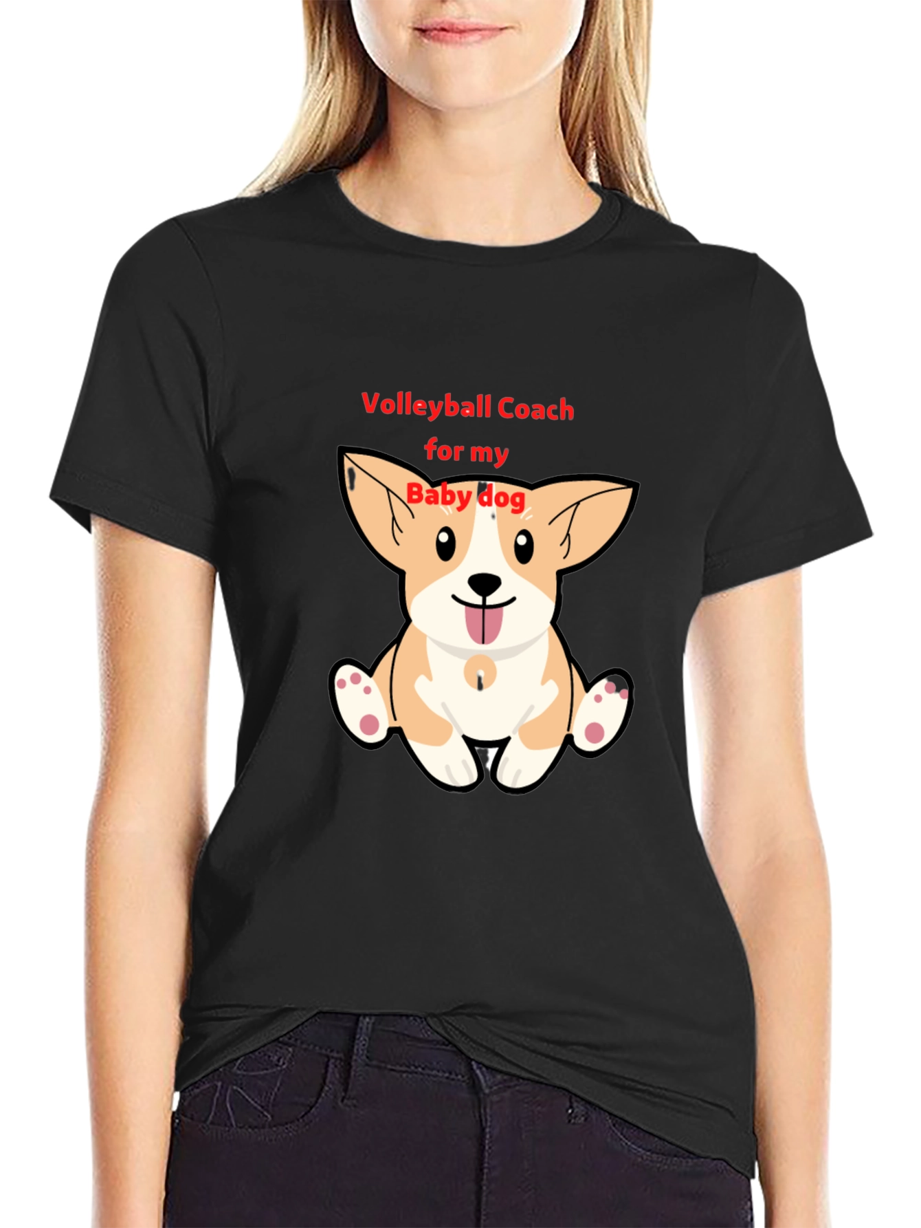 Volleyball Coach Baby Dog Corgi T-Shirt