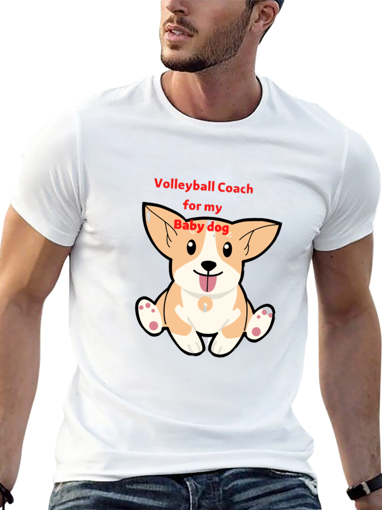 Volleyball Coach Baby Dog Corgi T-Shirt