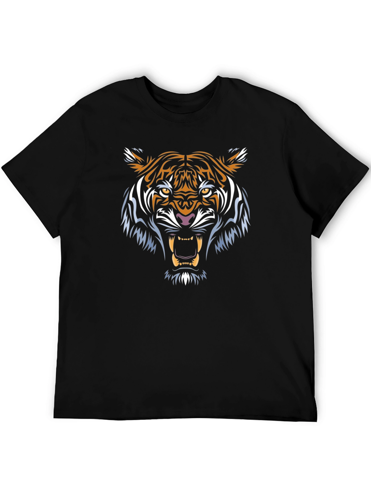 Mens Black Tiger Graphic Tee