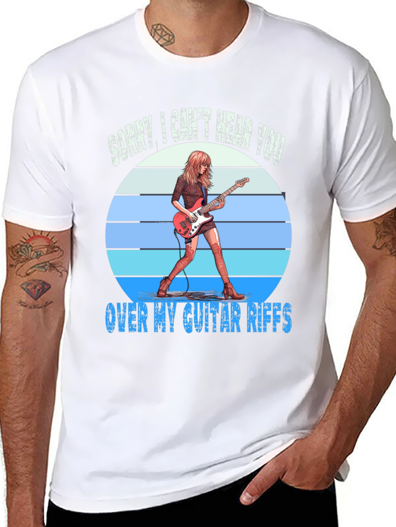 Sorry Cant Hear You Over Guitar Riffs T-Shirt