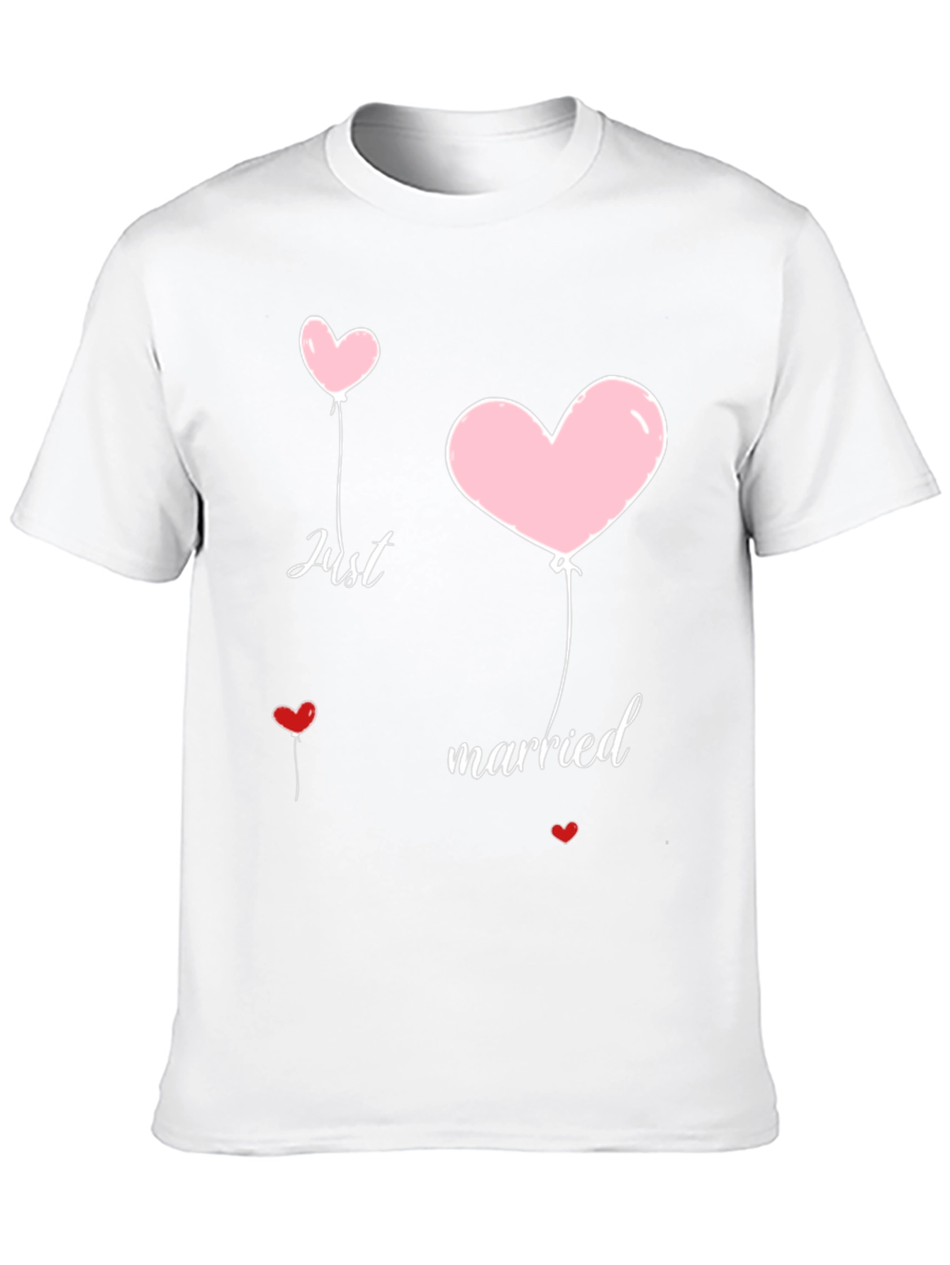 Just Married Heart Balloons Graphic Tee