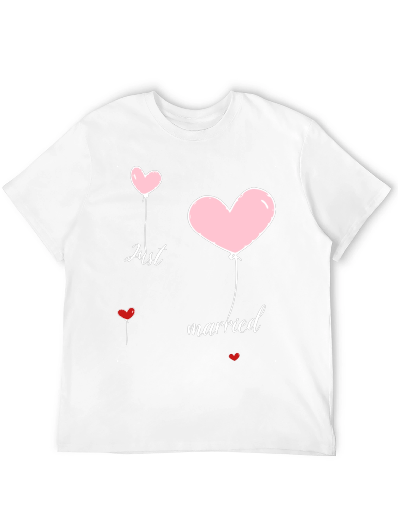 Just Married Heart Balloons Graphic Tee