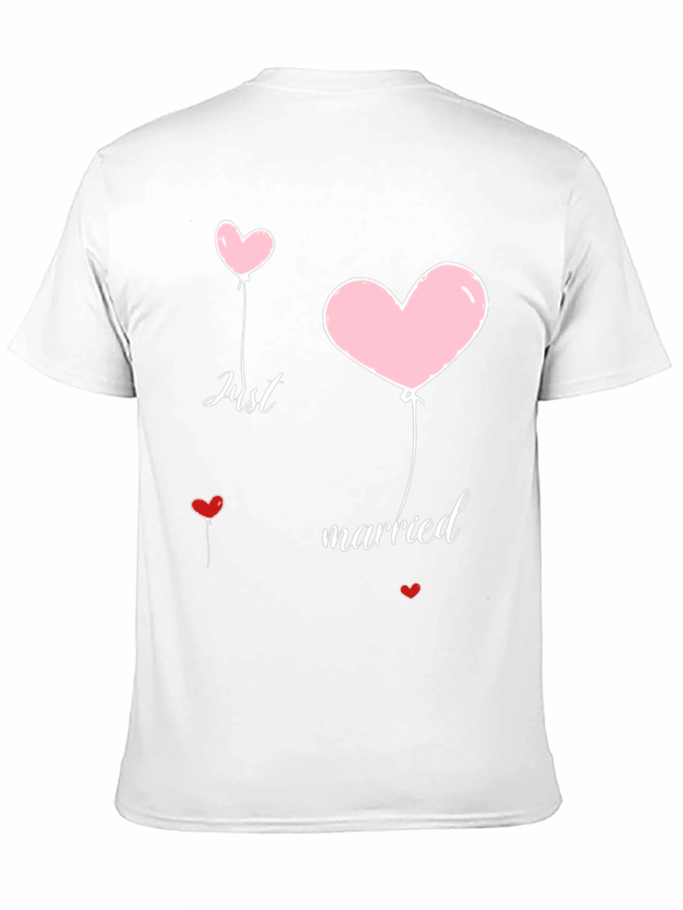 Just Married Heart Balloons Graphic Tee