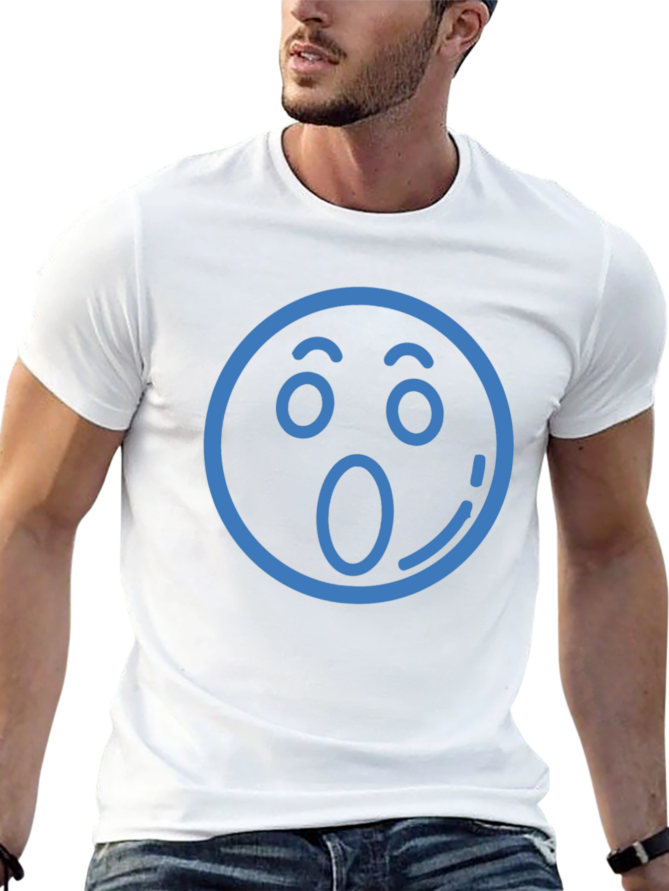 Surprised Emoji T-Shirt - Black Cotton Tee