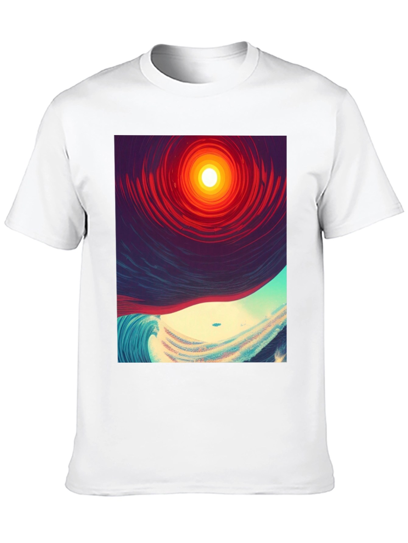 Surreal Wave T-Shirt - Mens Black Graphic Tee