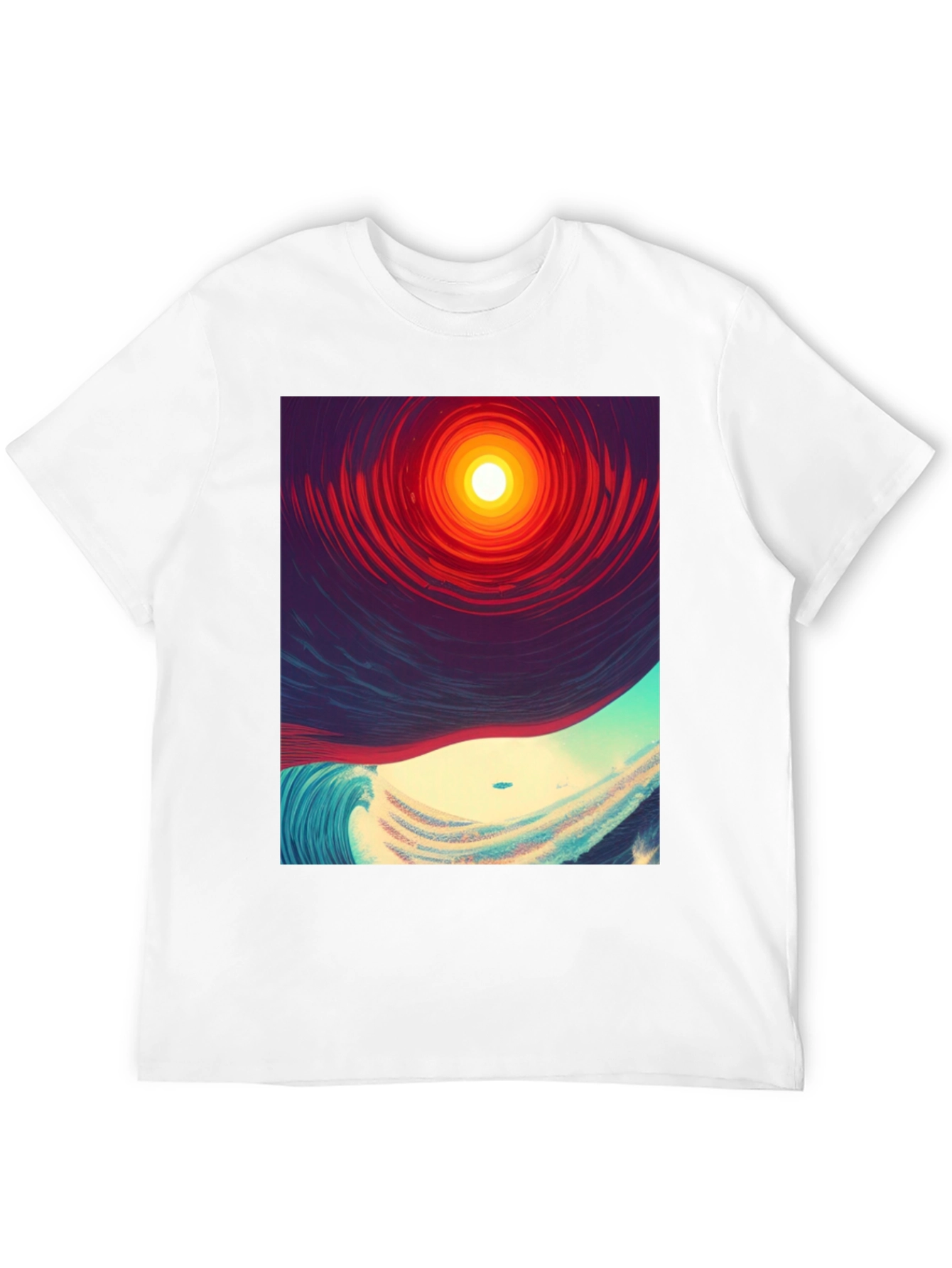 Surreal Wave T-Shirt - Mens Black Graphic Tee