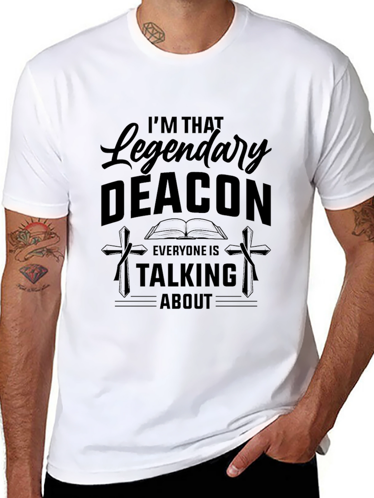Legendary Deacon Graphic Tee - Black Cotton Blend