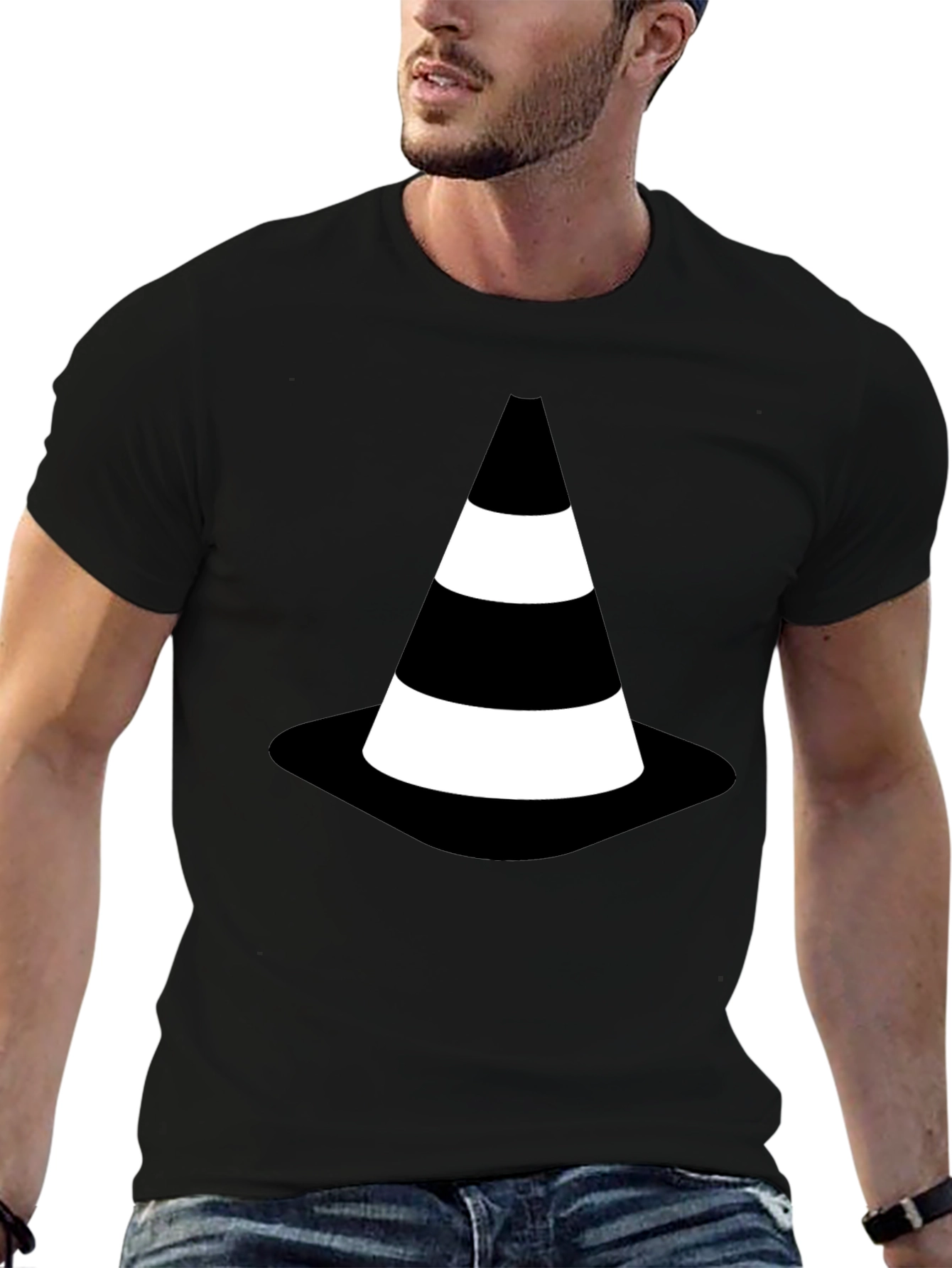 Black Traffic Cone Graphic Tee