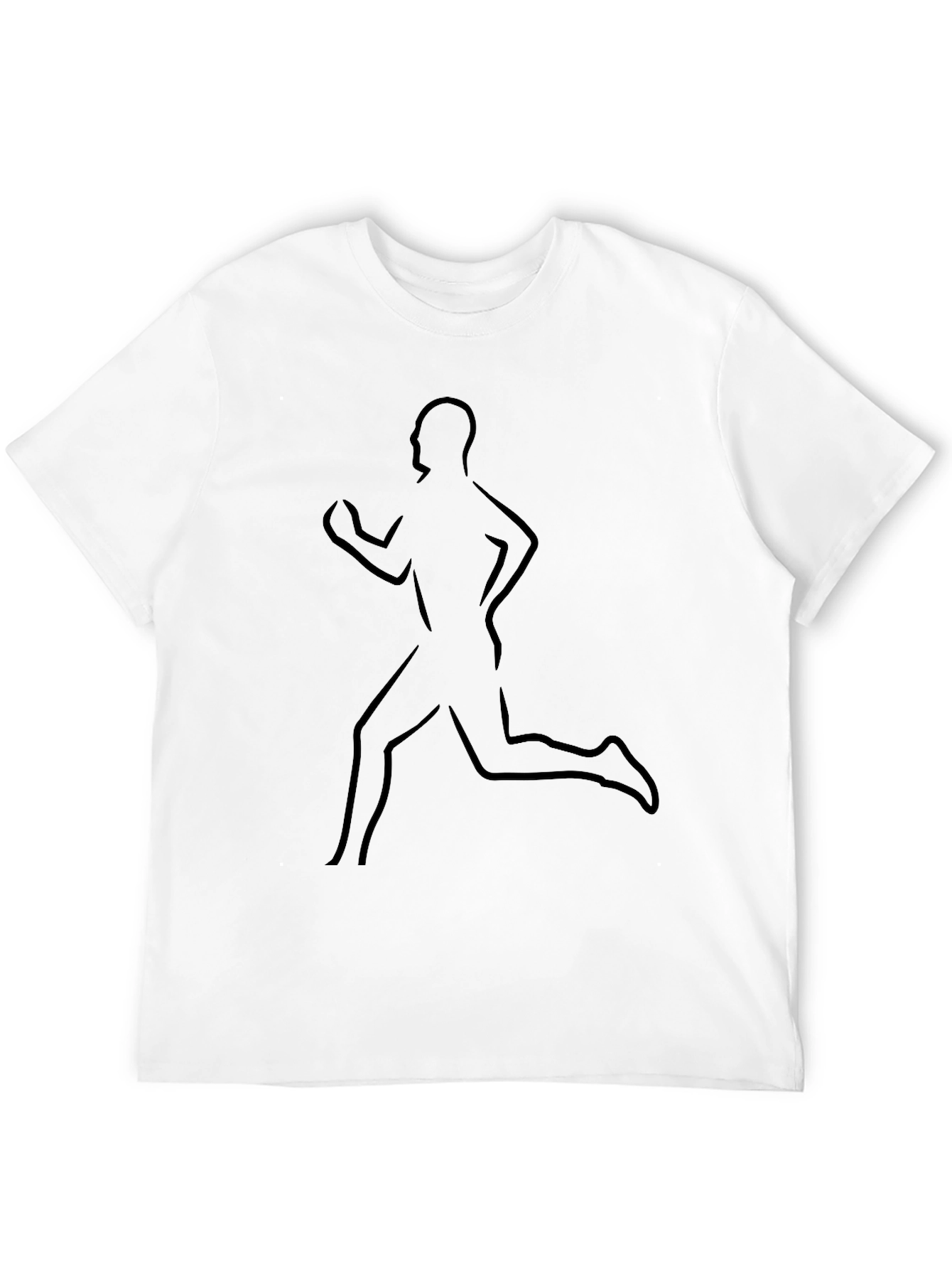 Running Man Graphic Tee - Sleek Black Cotton T-Shirt