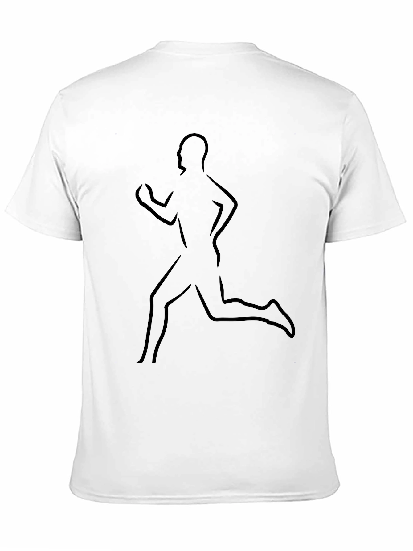 Running Man Graphic Tee - Sleek Black Cotton T-Shirt