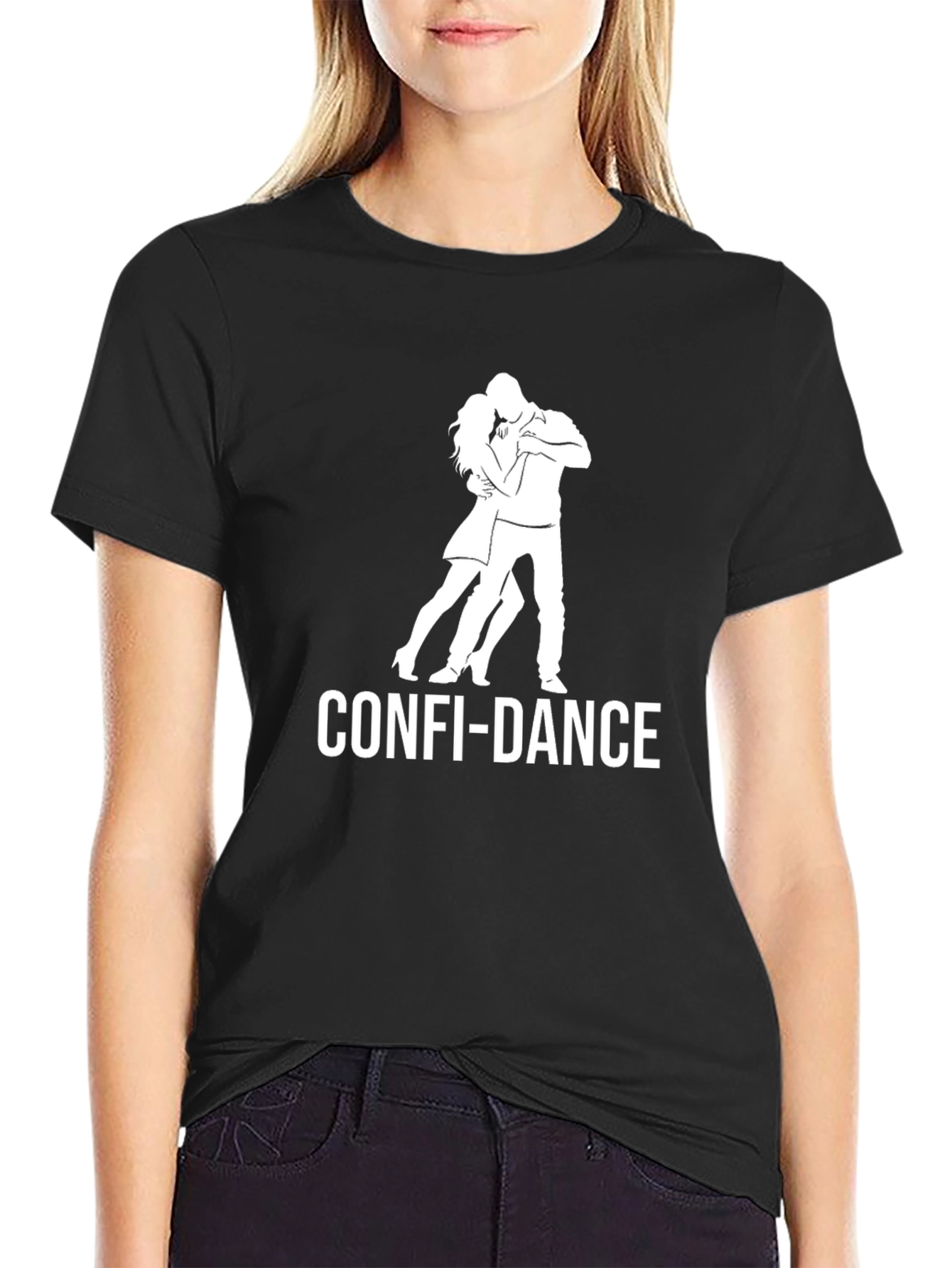 Confi-Dance Black T-Shirt - Dancing Couple Graphic Tee