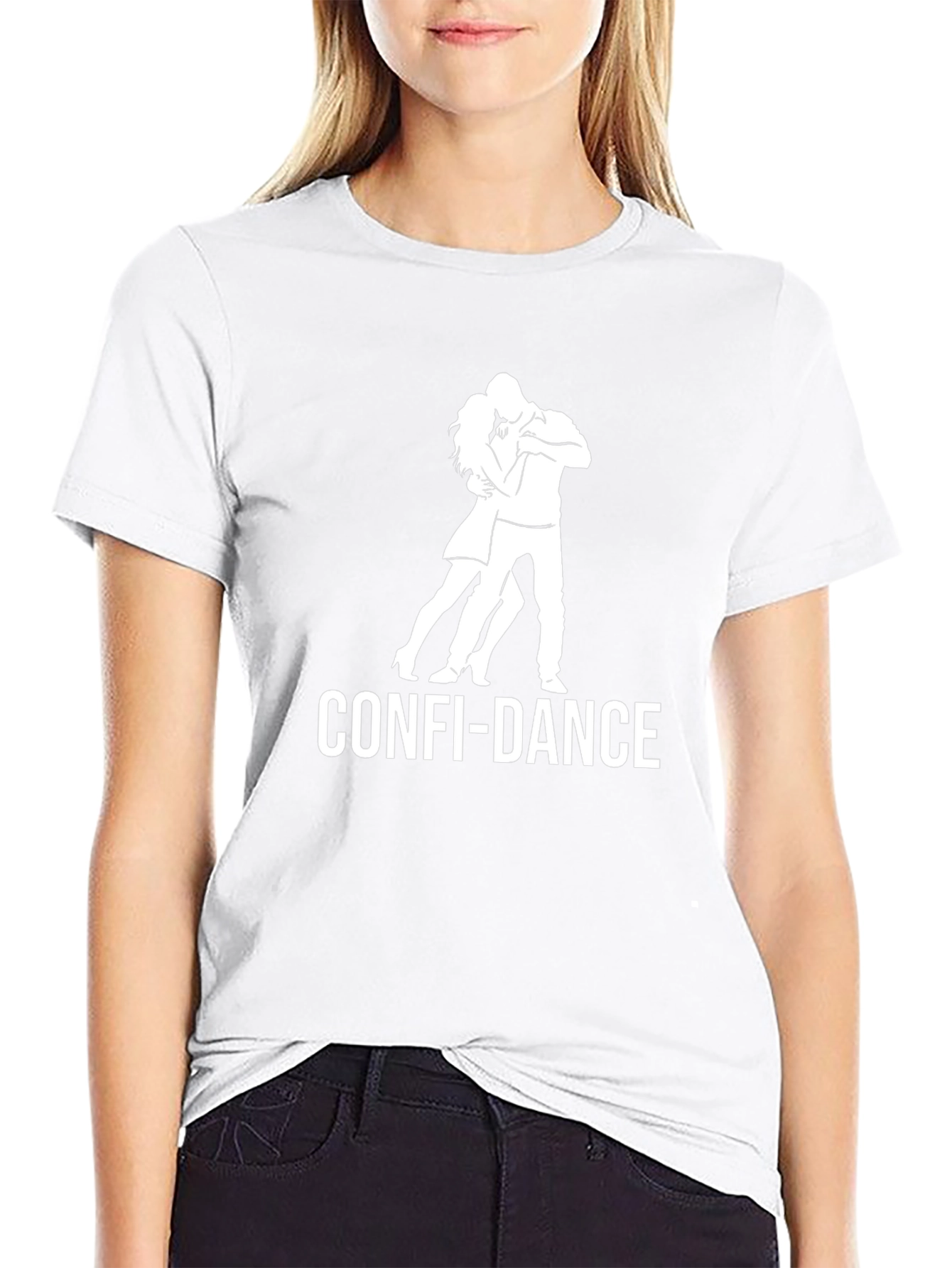 Confi-Dance Black T-Shirt - Dancing Couple Graphic Tee