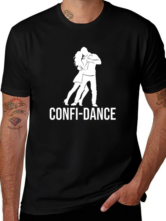 Confi-Dance Black T-Shirt - Dancing Couple Graphic Tee