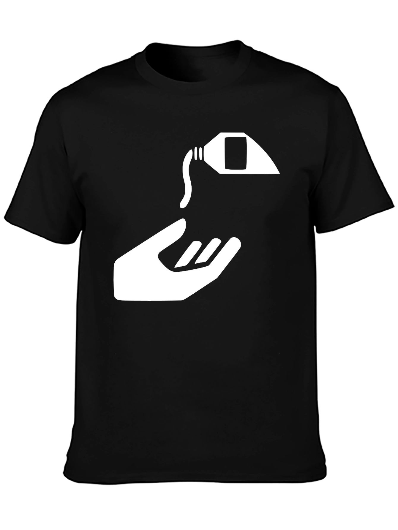 Black Graphic Tee - Hand and Cream Tube