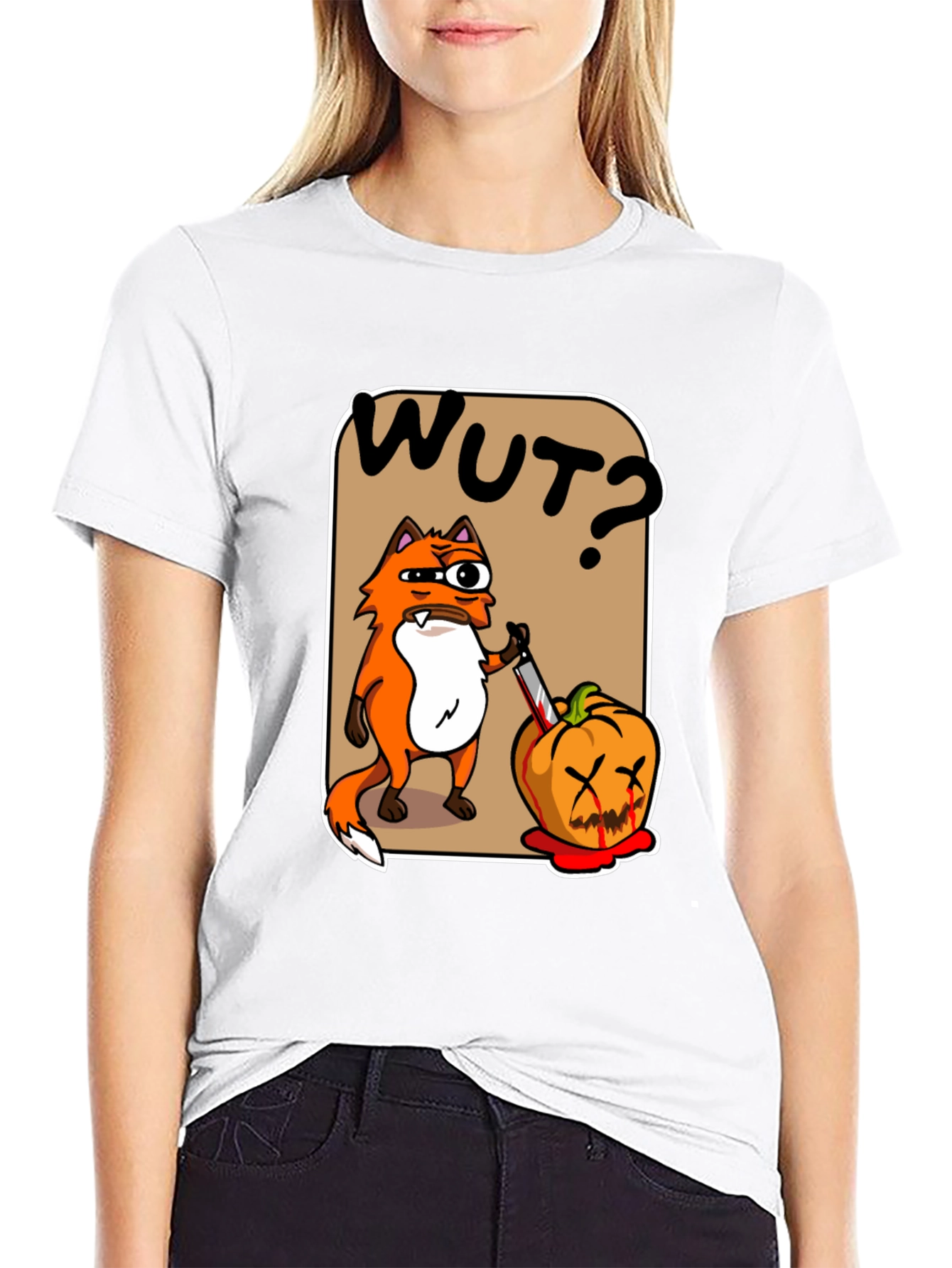 WUT? Fox Halloween Pumpkin T-Shirt
