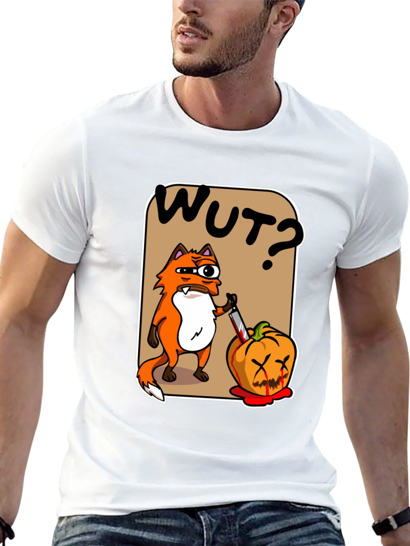 WUT? Fox Halloween Pumpkin T-Shirt