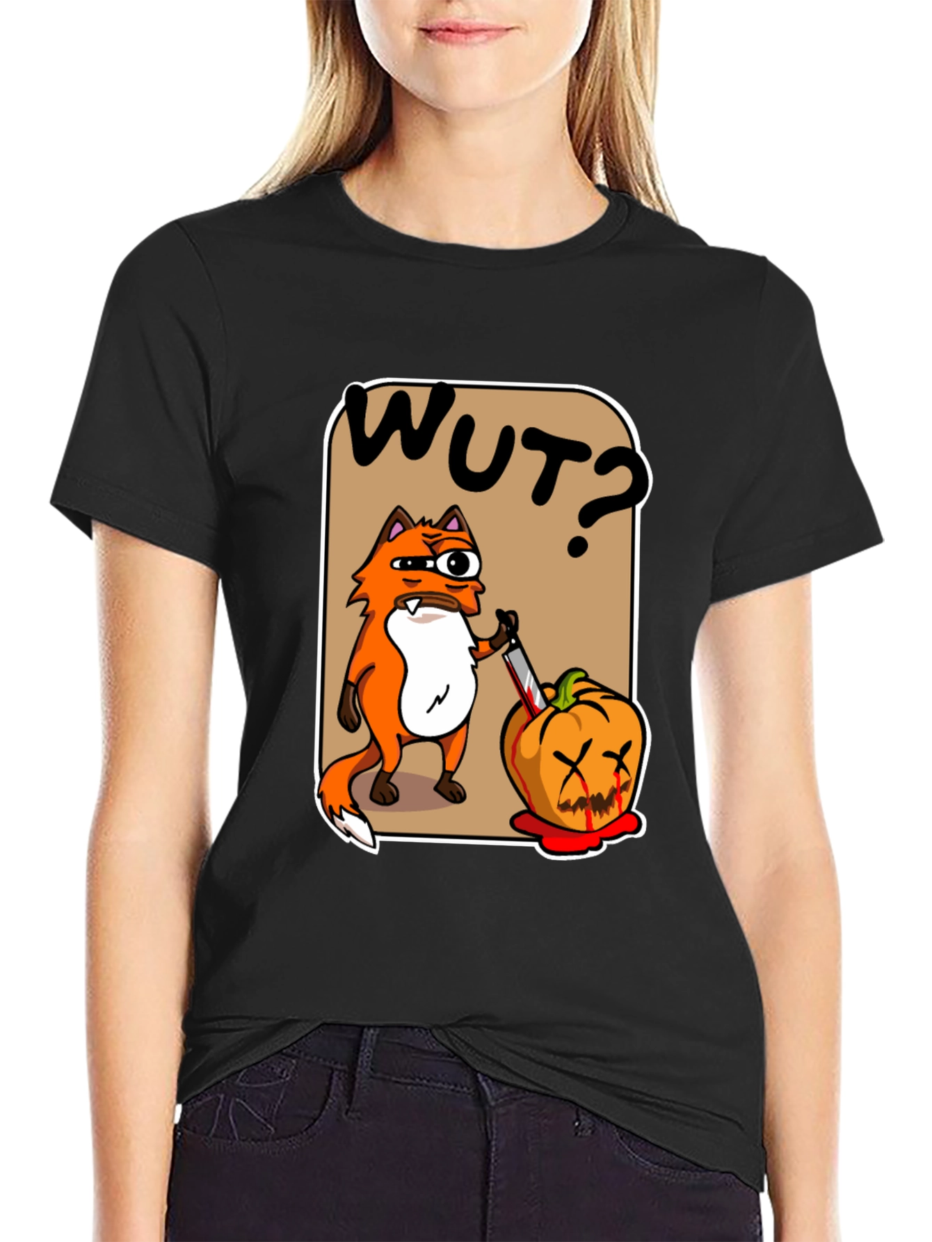 WUT? Fox Halloween Pumpkin T-Shirt
