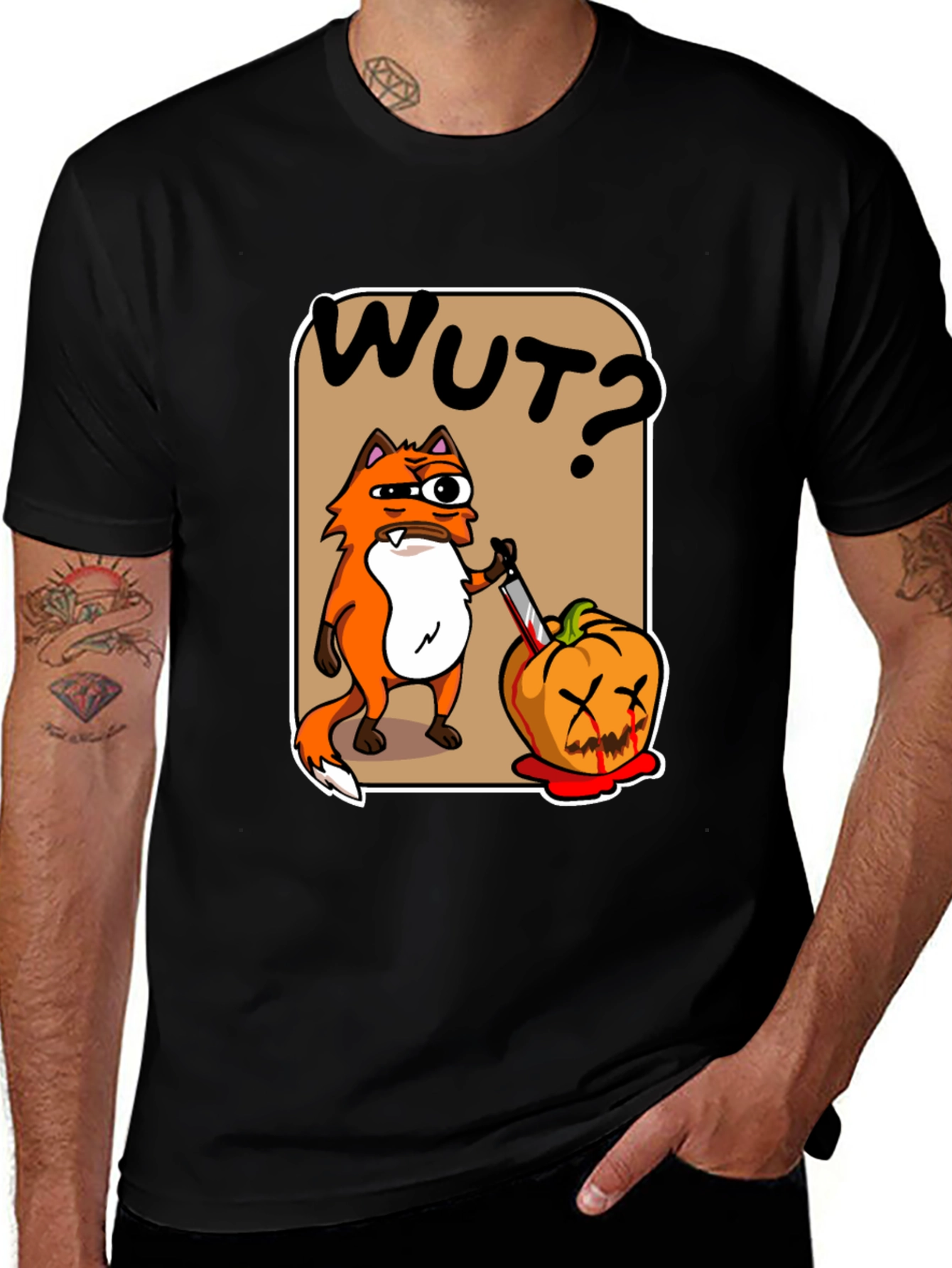 WUT? Fox Halloween Pumpkin T-Shirt