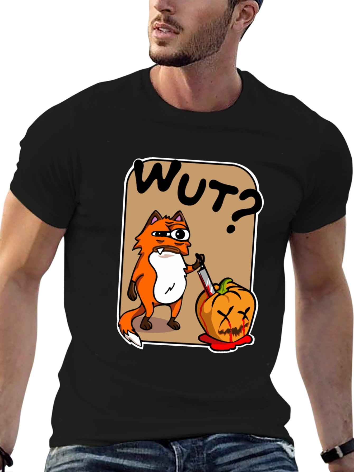 WUT? Fox Halloween Pumpkin T-Shirt