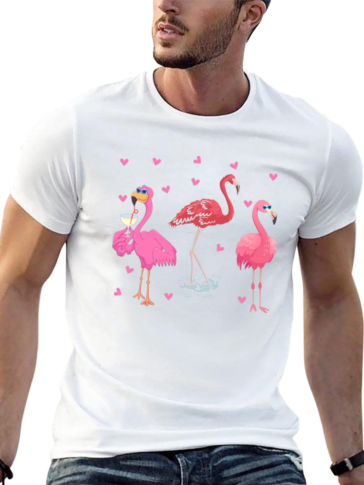 Flamingo Graphic Black T-Shirt