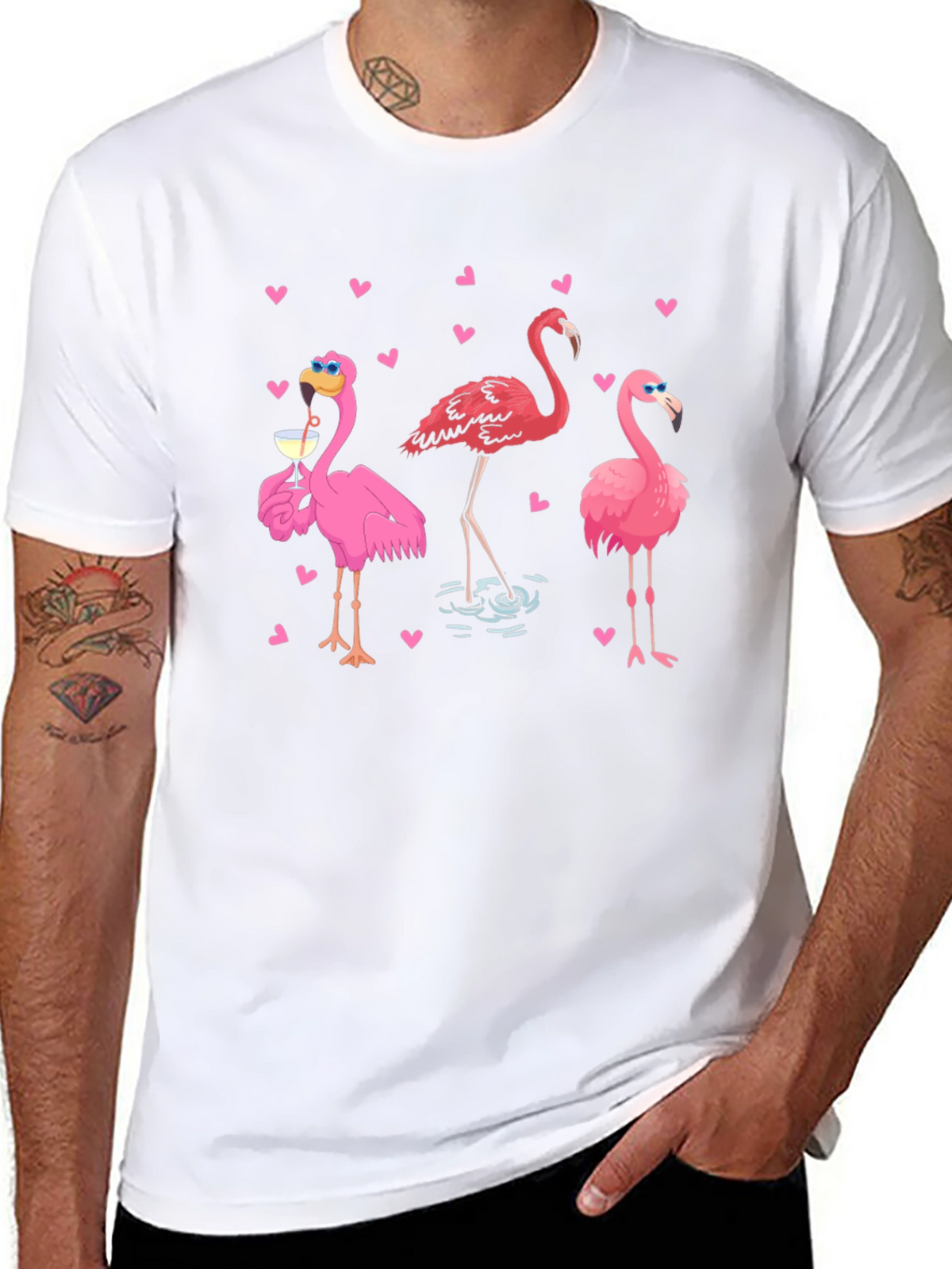 Flamingo Graphic Black T-Shirt