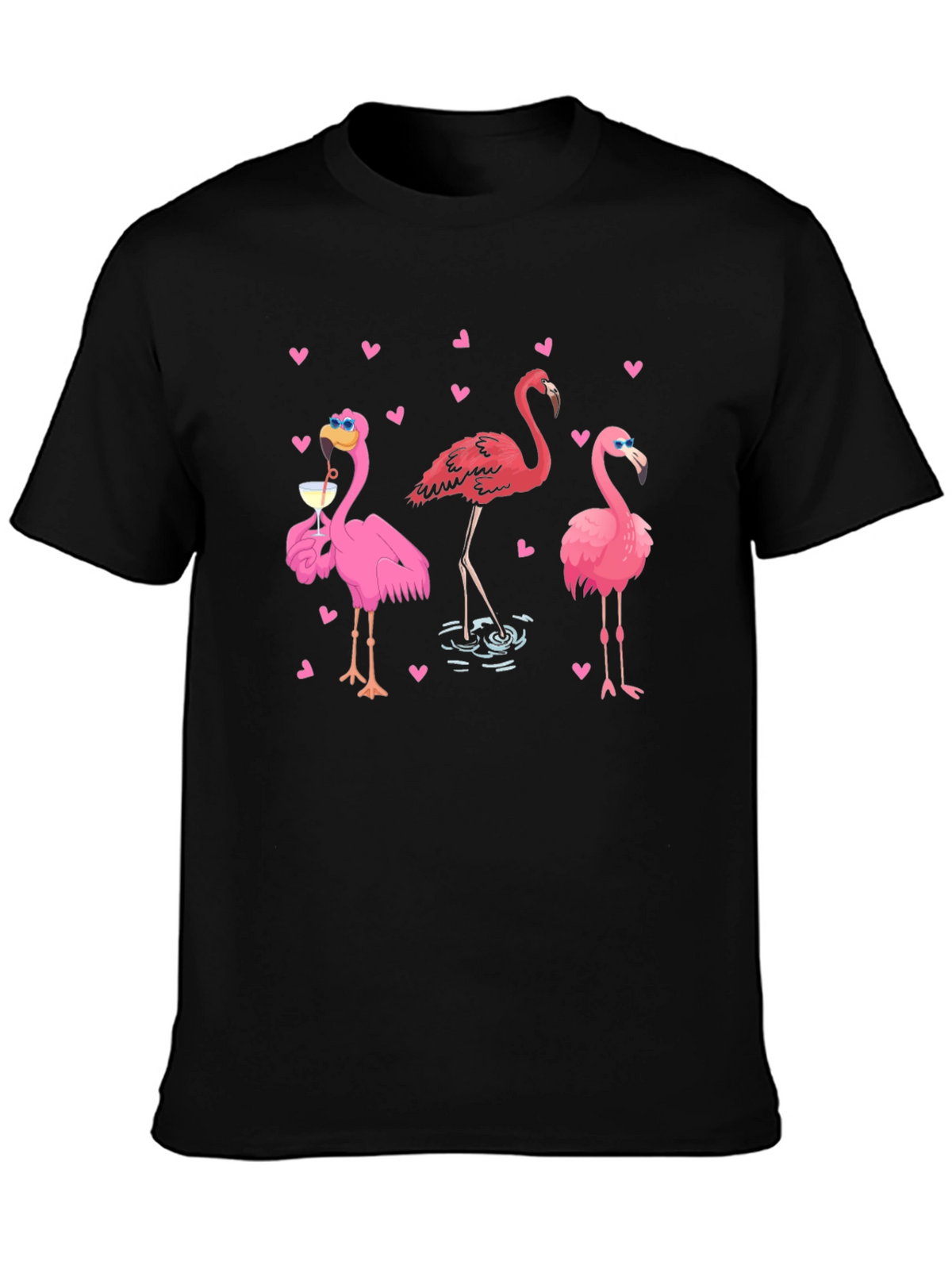 Flamingo Graphic Black T-Shirt