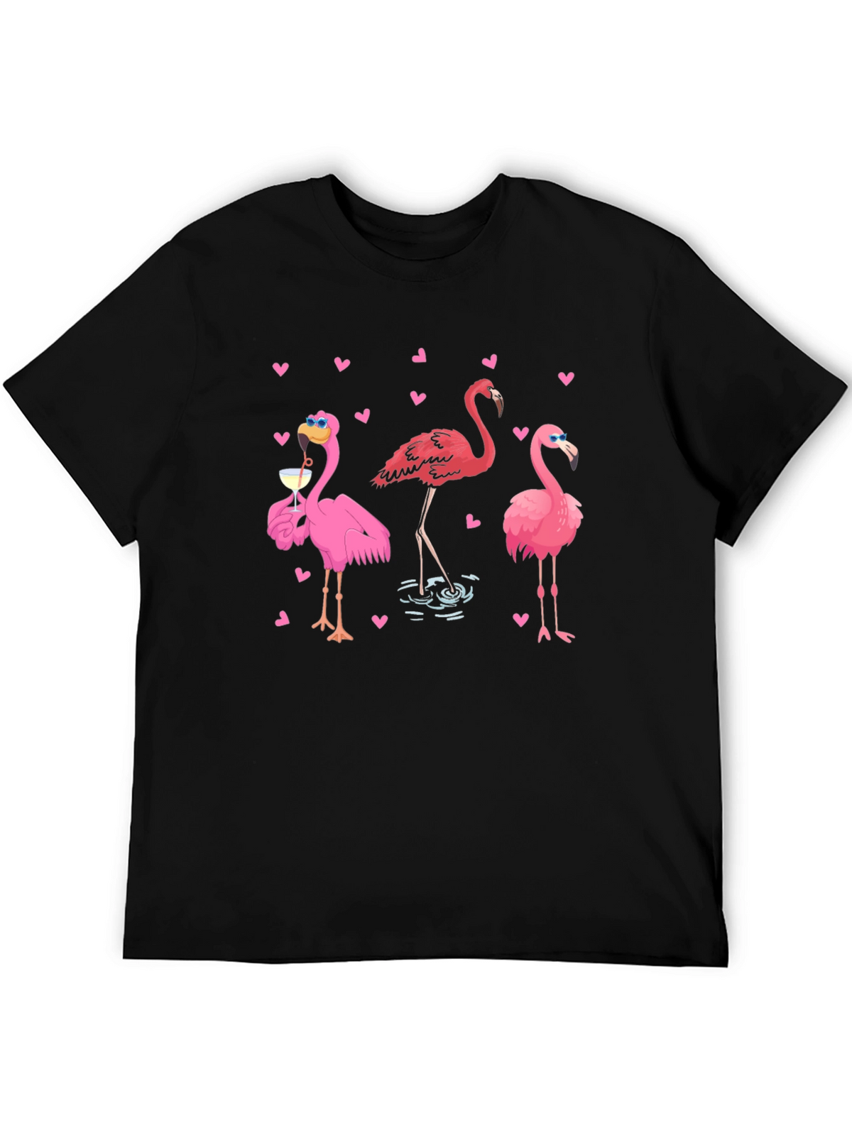Flamingo Graphic Black T-Shirt