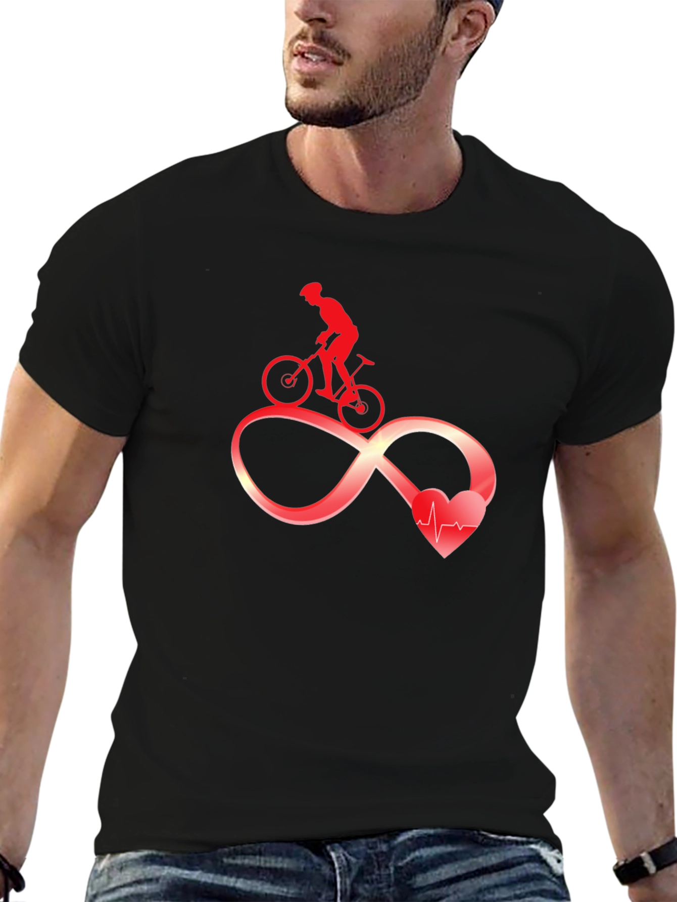 Cycling Infinity Heartbeat Graphic Tee