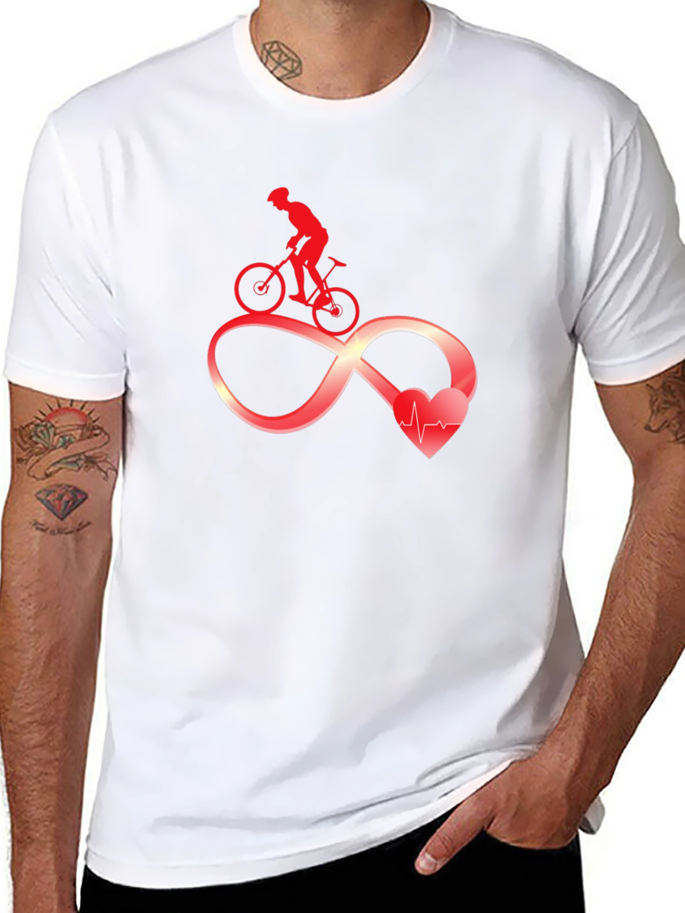 Cycling Infinity Heartbeat Graphic Tee