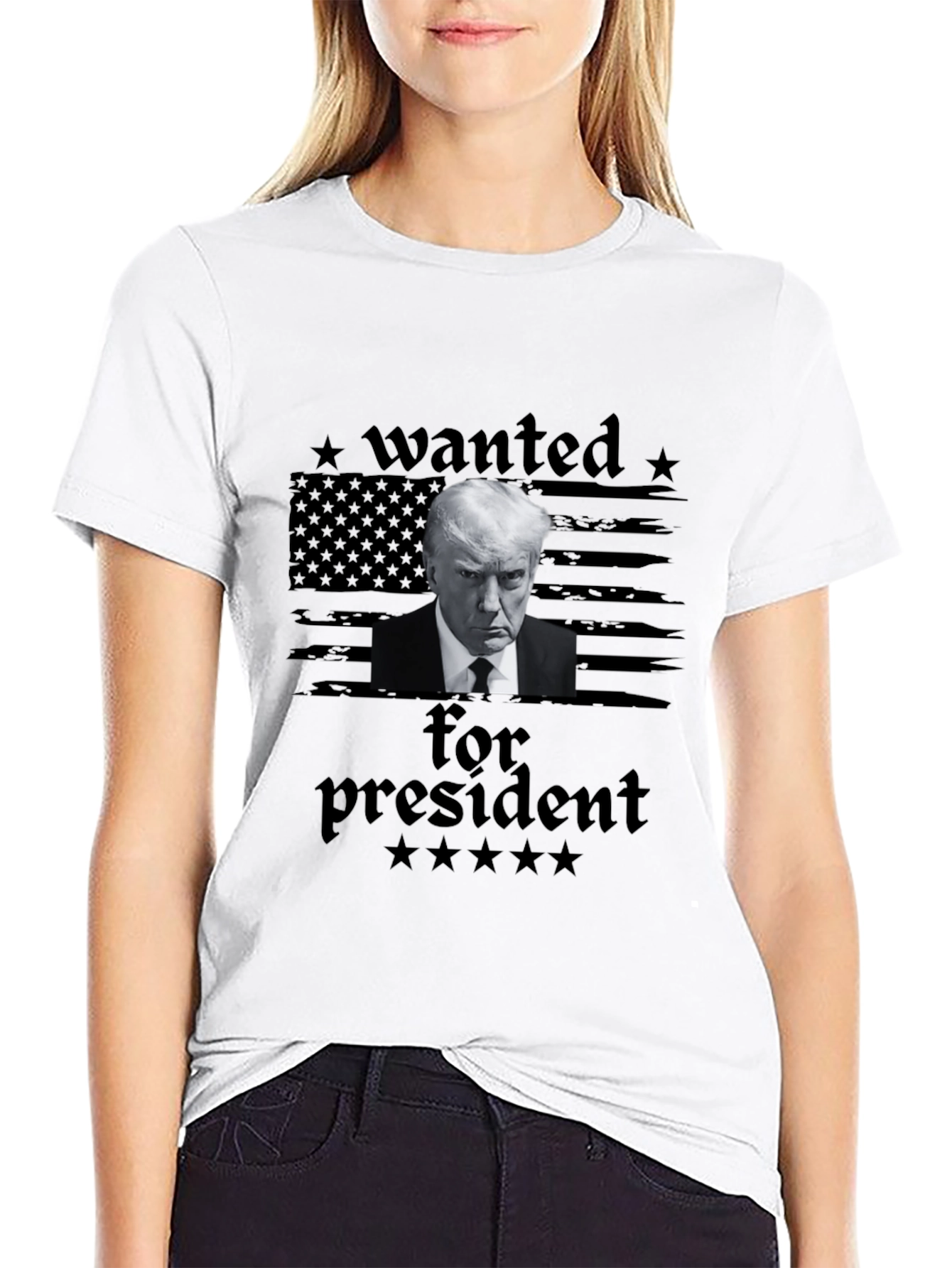 Wanted for President Black T-Shirt