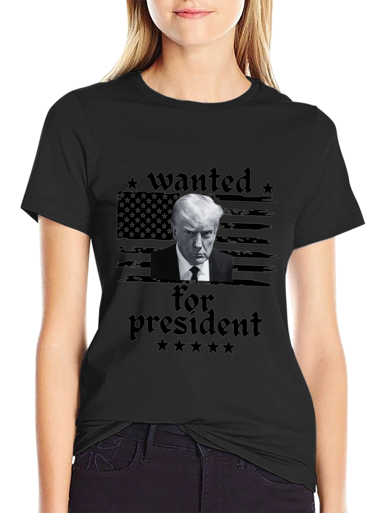 Wanted for President Black T-Shirt