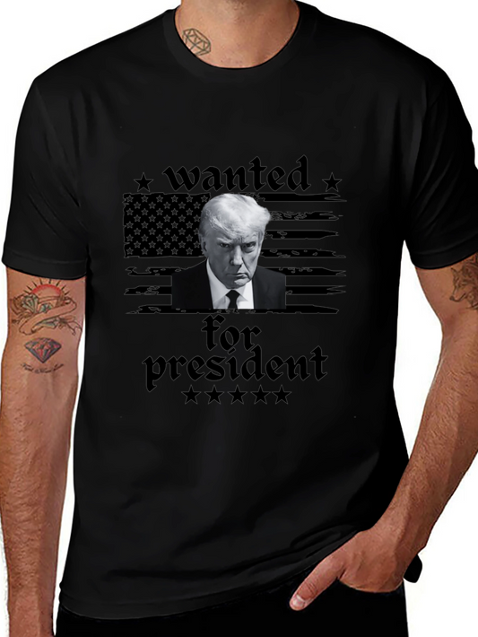 Wanted for President Black T-Shirt
